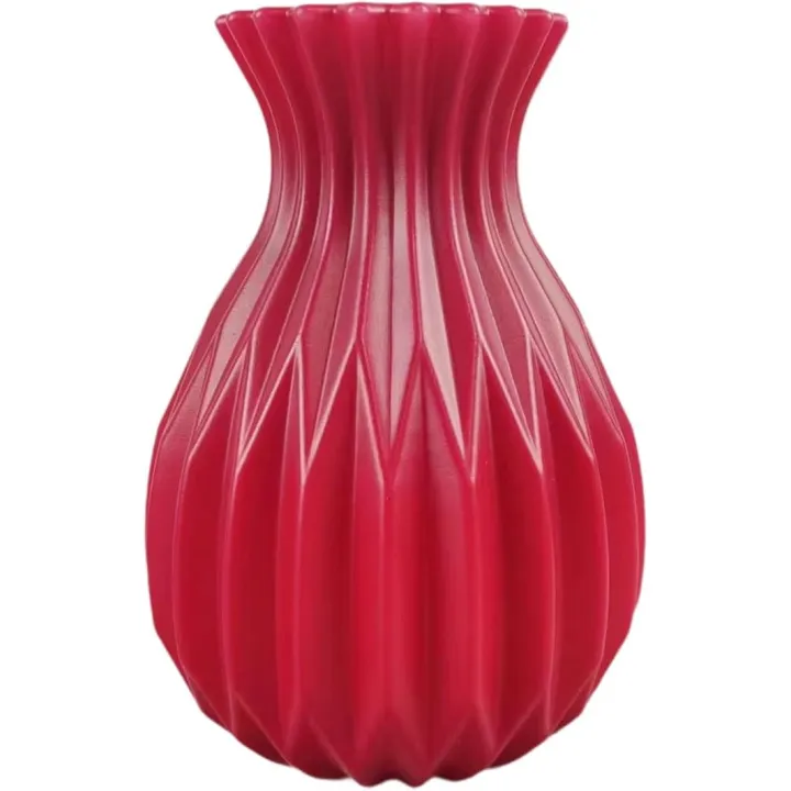 Flower Vase Floral Arrangements Rustic Minimalist Unbreakable Vase Floral Container for Coffee Shop Bedroom Home Decoration, Red