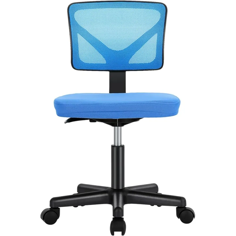 Sweetcrispy Office Computer Desk Chair, Ergonomic Low-Back Mesh Rolling Work Swivel Chairs with Wheels, Armless Comfortable Seat Lumbar Support for Home, Bedroom, Study, Student, Adults, Light Green