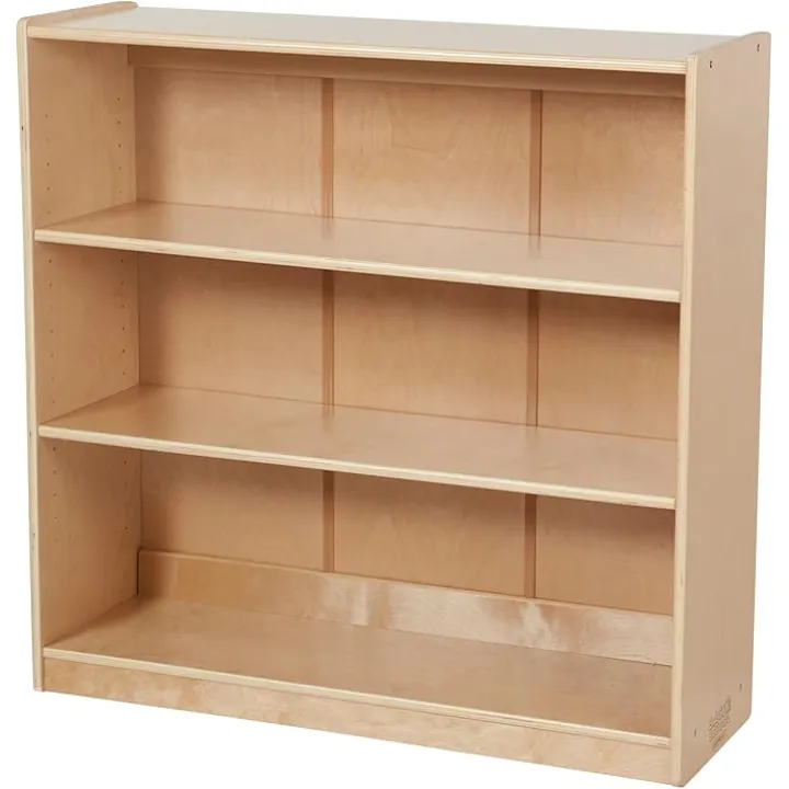 3-Shelf Adjustable Bookshelf, 36" H, Bookcase, Natural