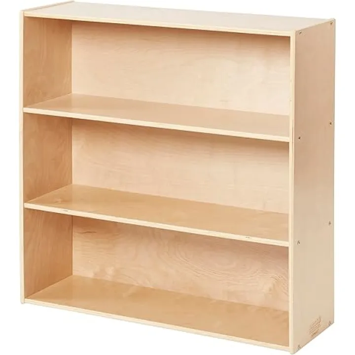 Sleekline 3-Shelf Storage Cabinet, 36" H, Book Shelf, Natural, 1