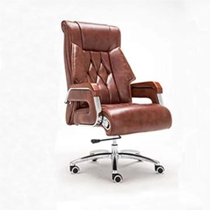 Executive Swivel Office Desk Chair Adjustable Lumbar Support Ergonomic Desk Chair Boss Chair Reclining Swivel Computer Chair Leather Home Study Chair