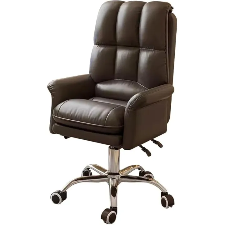Ergonomic Task Chairs with Wheels Home Office Chair High Back Desk Chair with Arms Computer Chair Leather Reclining Comfy Chair 360 Degree Rotation