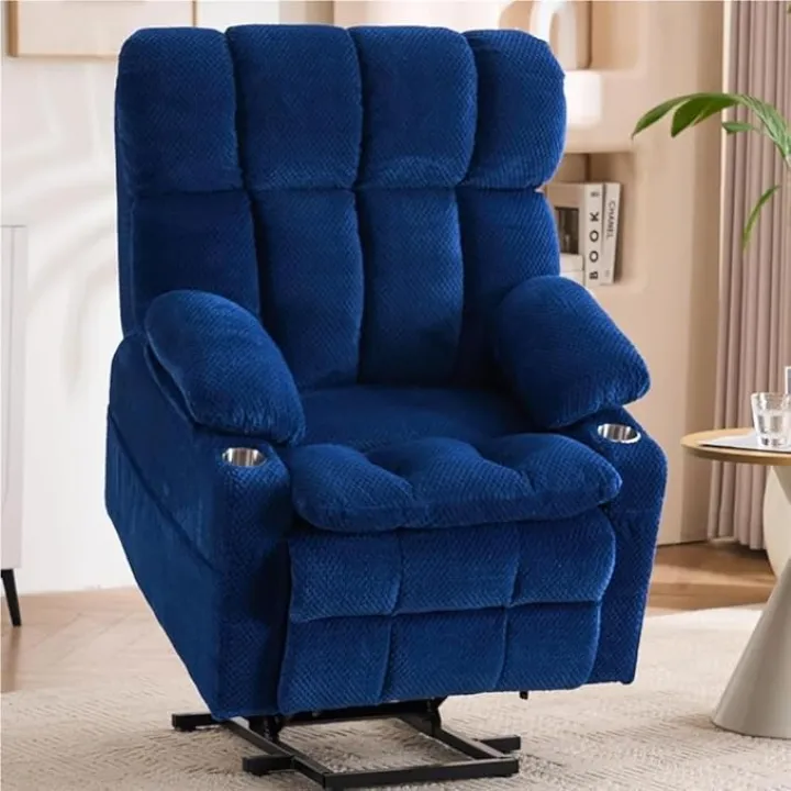 Power Lift Recliner Chair Electric for Seniors with Heating Massage Adjustable Lumbar Support Comfortable Motorized Zero Recliner USB Charging Heavy Duty Side Pockets for Disabled