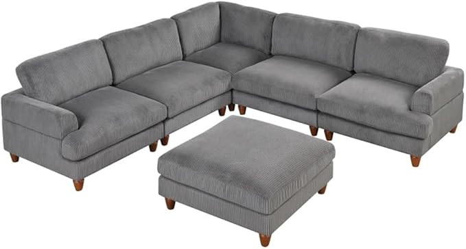 Modular Sectional Sofa with Ottoman L Shaped Corner Sectional for Living Room, Office, Spacious Space