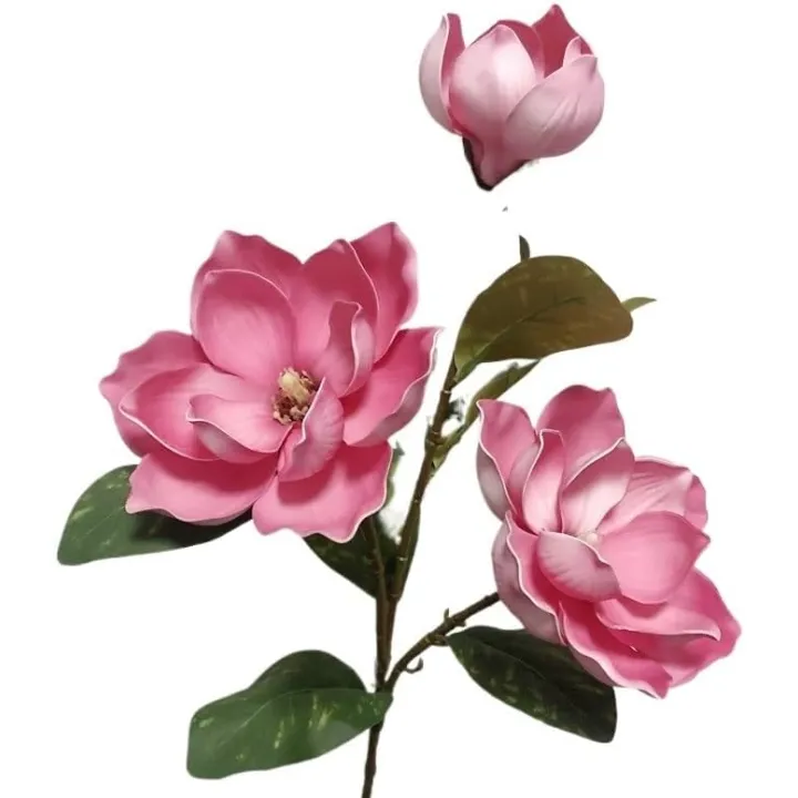 Realistic Magnolia Artificial Flowers for Wedding & Home Decoration - Simulation Feel Faux Floral Arrangements(Newdeeppowder)