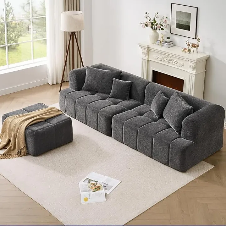 97” Modular Sectional Sofa with Deep Seat, Cloud Sectional Couch with L-Shape Chaise,Chenille Upholstered Couches for Living Room Bedroom Apartments,No Assembly Required