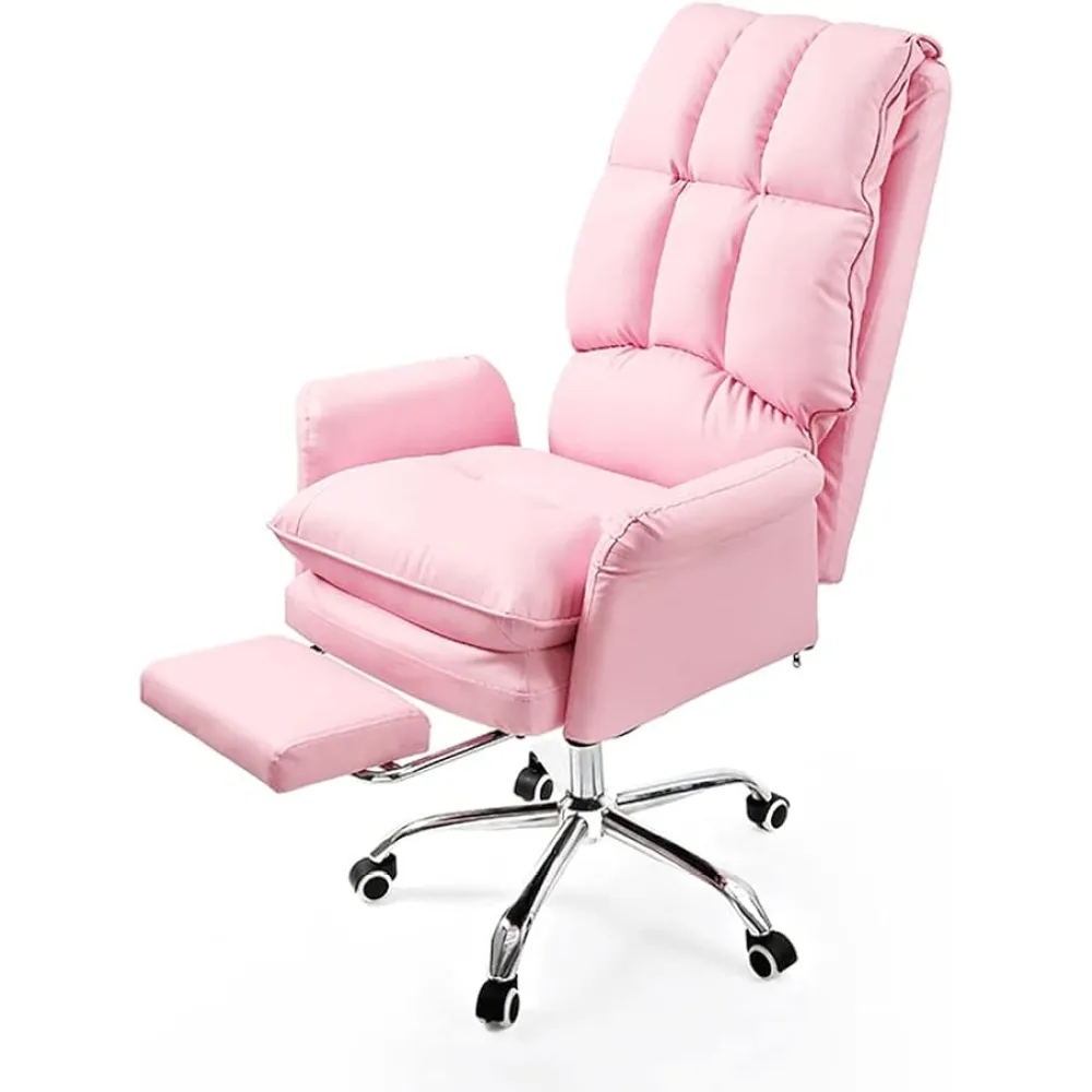 Office Computer Chair Comfortable Soft Gamer Chair PU Leather Chair Rotating Recliner with Footrest