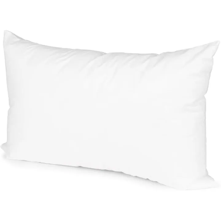 HomeRoots 13" X 21" White Lumbar Cotton Down Blend Throw Pillow Insert