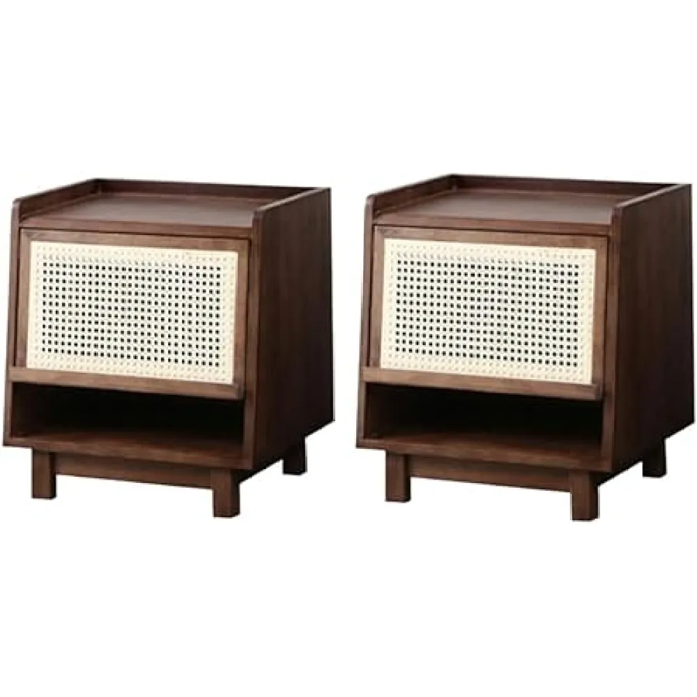 Modest Bedside Cabinet Japanese Bedside Shelf Classic Vintage Wood Nightstand Large Capacity Side Table Premium Simple Bedside Table Stately Storage Cabinet for Hallway Entryway Be