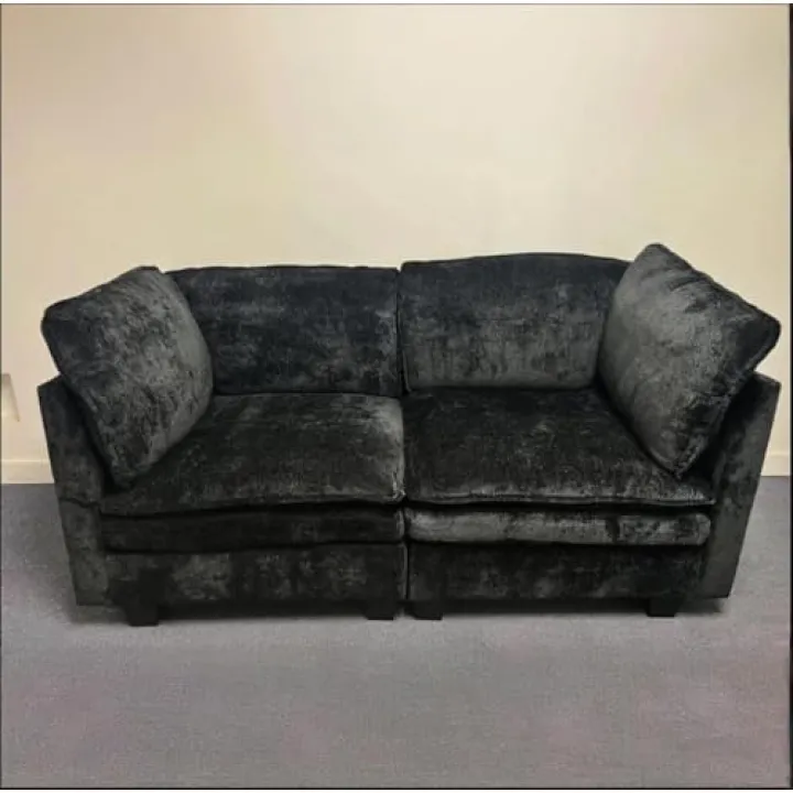 mestyl Loveseat, Cloud Couch Chenille Modular Couch with Removable Pillows and Layer Cushions, Sofas for Living Rooms, Bedroom, Offices, and Apartments, Modern, Black