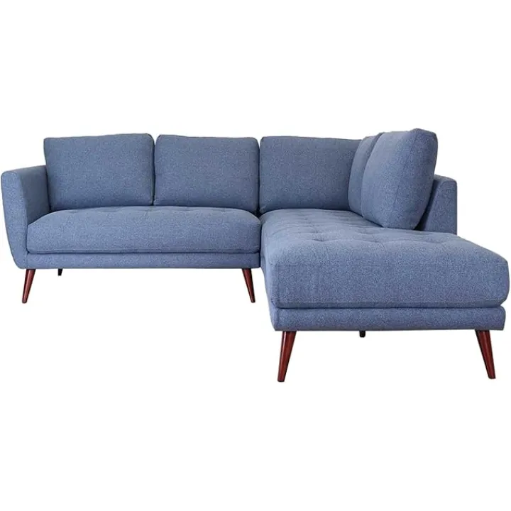 L-Shape Upholstered Living Room Office Sofa - Cowboy Blue