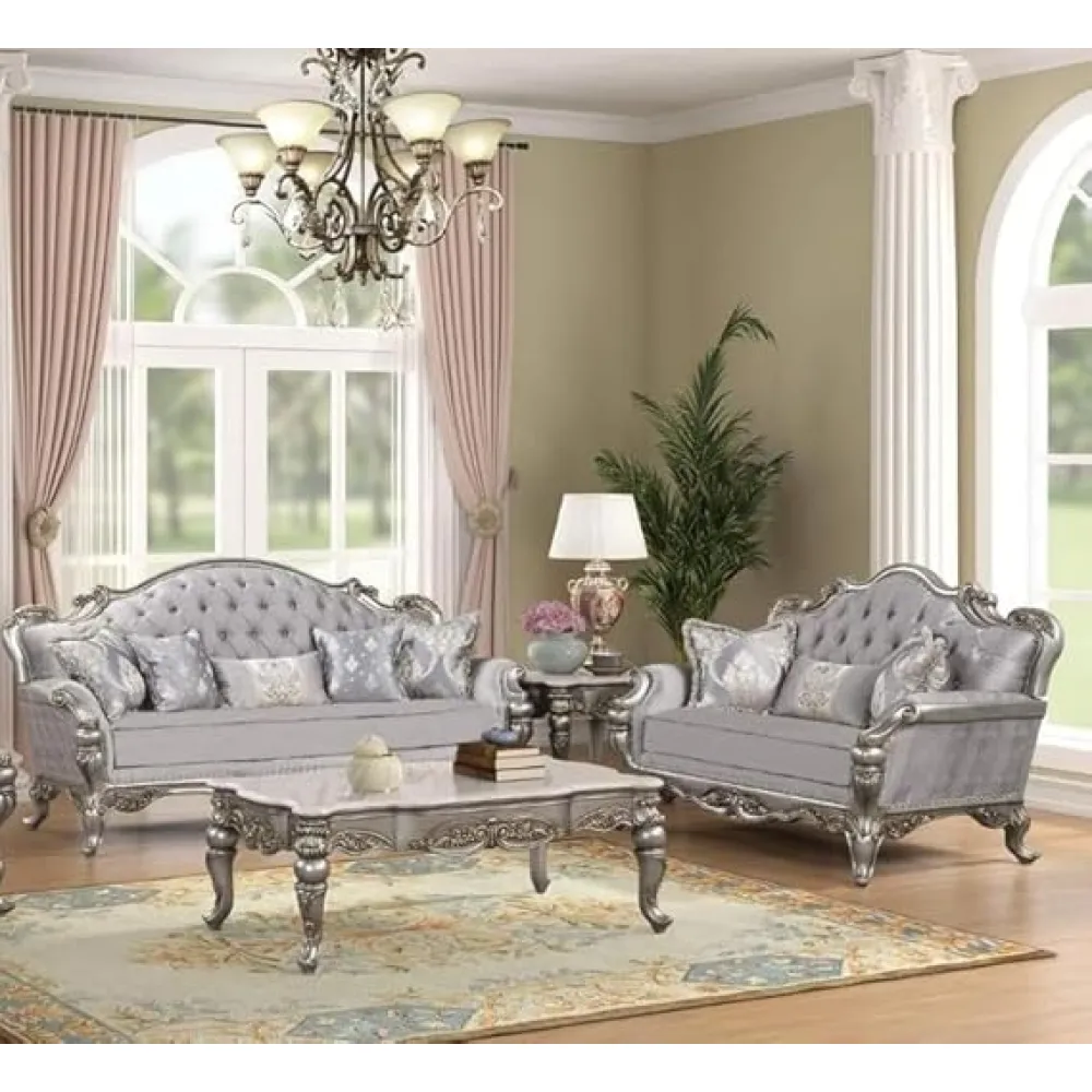 First of a Kind Violet 2 Piece Living Room Sofa & Loveseat Set
