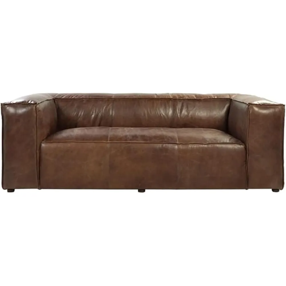 America Vintage Brancaster Sofa in Retro Brown Top Grain Leather Sofa