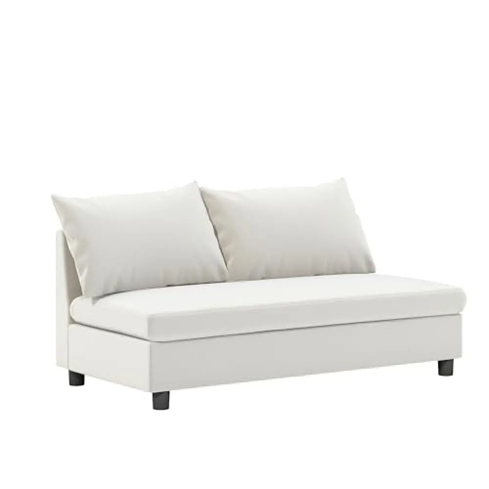THEMEPT Loveseat Module for Modular Sectional Sofa with Armrest Storage and USB Charger, Chenille Fabric, Cream Color