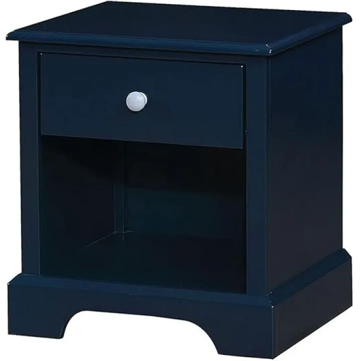 Wooden Nightstand with Bottom Shelf, Blue，wenjingqiUS-B016P251389