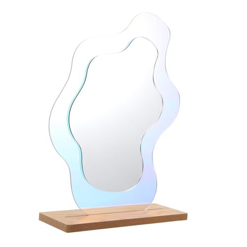 Veemoon Specchio Da Scrivania Irregolare Con Supporto Specchio Da Toeletta Decorativo e Pratico