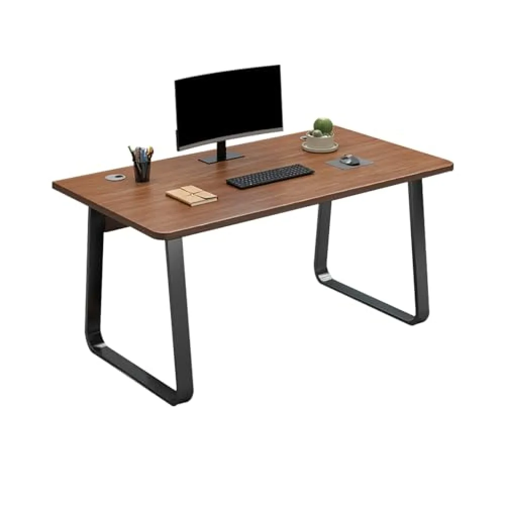 Generico Scrivania da Ufficio Robusta con Gambe trapezoidali in Acciaio al Carbonio, 120x60 cm, Design Moderno per casa e Ufficio, Spessa, Robusta e Stabile, Uso Versatile, 47,2x23,6 Pollici