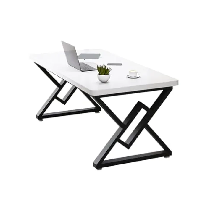 Generico Scrivania da Ufficio Grigia con Gambe in Acciaio al Carbonio, scrivania per Computer Stabile per casa e Ufficio, Versatile Mobile per postazione di Lavoro 100x60x75 cm (39,4x23,6x29,5 pollic