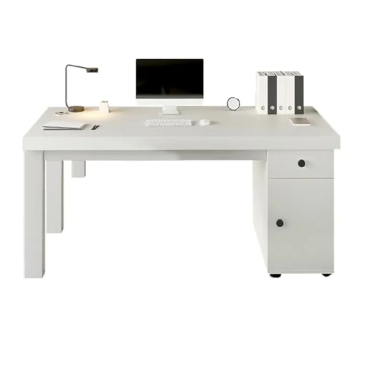 Generico Scrivania da Ufficio Marrone Resistente con Piano Spesso, Design Resistente alle Crepe, Versatile per Uso Domestico e in Ufficio, Tavolo Moderno per Tutti Gli scenari.