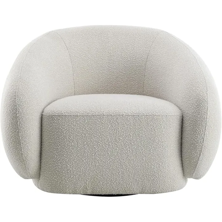 Swivel Accent Chair Round Barrel Armchair Upholstered Performance Fabric for Living Room Bedroom Waitingroom,1 PC