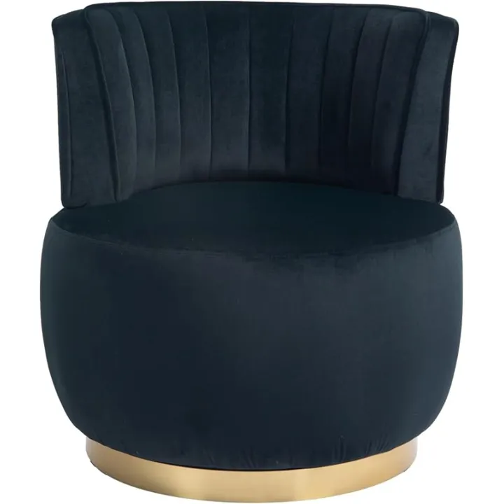 360 Degree Swivel Cuddle Barrel Accent Sofa Chairs, Round Armchairs with Wide Upholstered, Fluffy Velvet Fabric Chair for Living Room, Bedroom, Office, Waiting Rooms