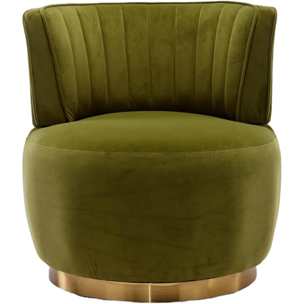 360 Degree Swivel Cuddle Barrel Accent Sofa Chairs, Round Armchairs with Wide Upholstered, Fluffy Velvet Fabric Chair for Living Room, Bedroom, Office, Waiting Rooms