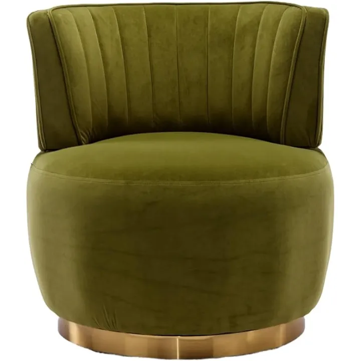 360 Degree Swivel Cuddle Barrel Accent Sofa Chairs, Round Armchairs with Wide Upholstered, Fluffy Velvet Fabric Chair for Living Room, Bedroom, Office, Waiting Rooms