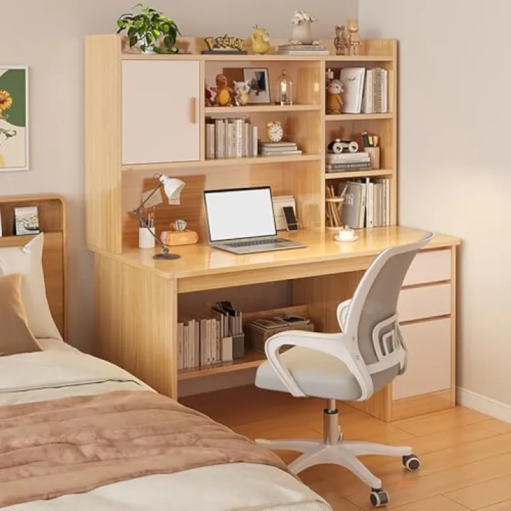 Generico Scrivania Moderna in Rovere per Ufficio Domestico con cassetti, scrivania da Gioco e Computer per Piccoli spazi, Tavolo da Scrittura e Studio Facile da Montare, Elegante Arredamento per uffi