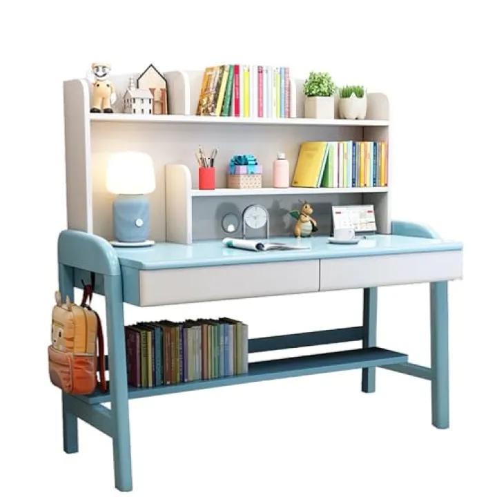 Generico Scrivania da Ufficio in Noce con 2 cassetti, scrivania salvaspazio per Computer per Studio e Soggiorno, Elegante Tavolo da Scrittura per PC e Laptop, 80 cm/31,5 Pollici