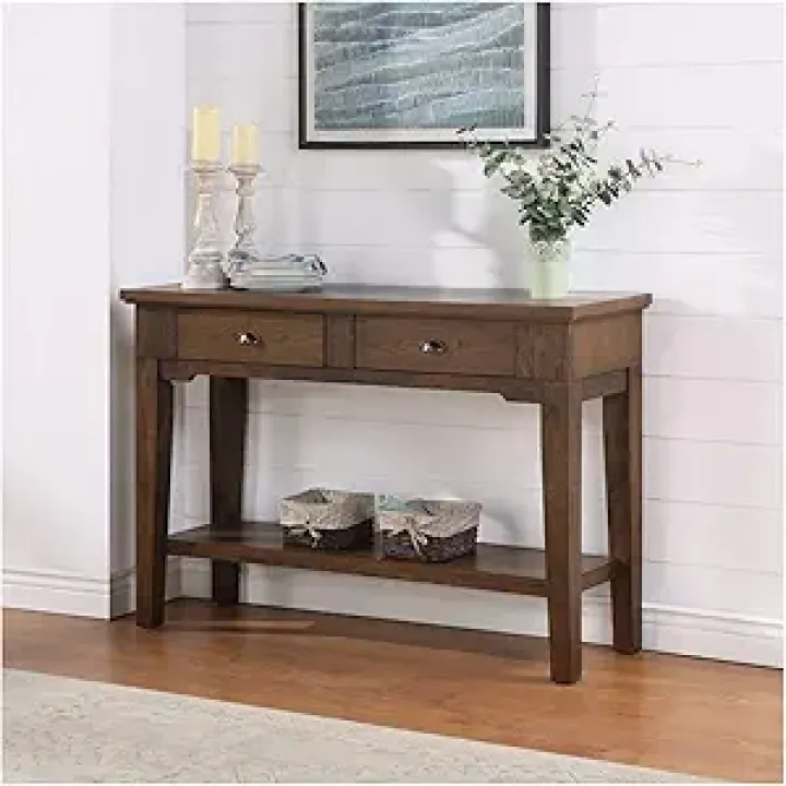 Two Drawers, One Open Storage Area, Brown Dining Cabinet Table Cabinet,for Dining Room Kitchen