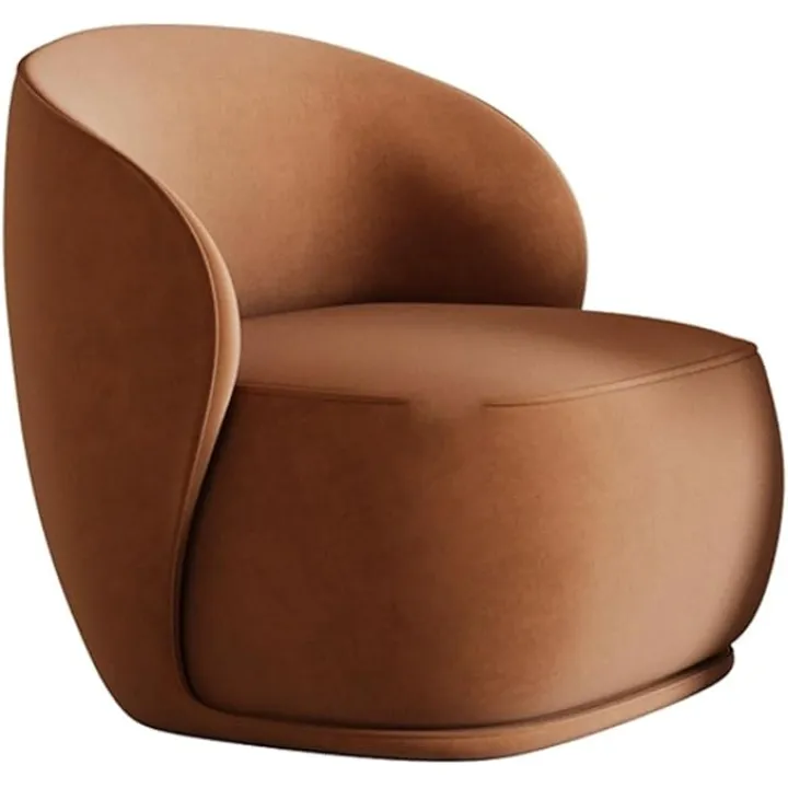 Fabric Accent Chair, Upholstered Armchair with Solid Wood Legs, Modern Living Room Accent Sofa, for Bedroom Reception Lounge aBrown