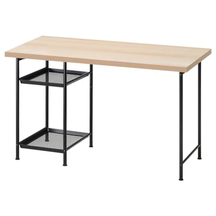 ProTuning LAGKAPTEN/SPÄND Scrivania, effetto rovere tinto bianco/nero, 120x60 cm