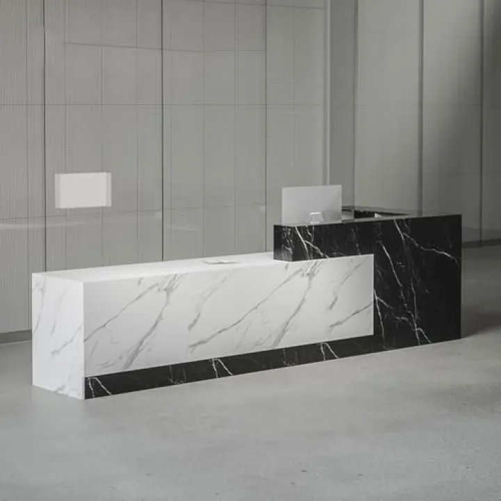 Elegante e moderno banco cassa elegante per negozi al dettaglio, ufficio, atrio, saloni e aree d'attesa, design contemporaneo durevole e funzionale