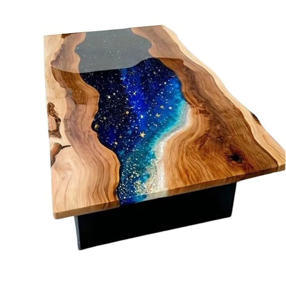 Galaxy Office Desk, Luxury Starry Night Table, Moon Sofa Table, Ocean Star Wood and Resin Table, Custom Craft Table, Living Room Table, Coffee Table, Large Table Office (70x170 inch)