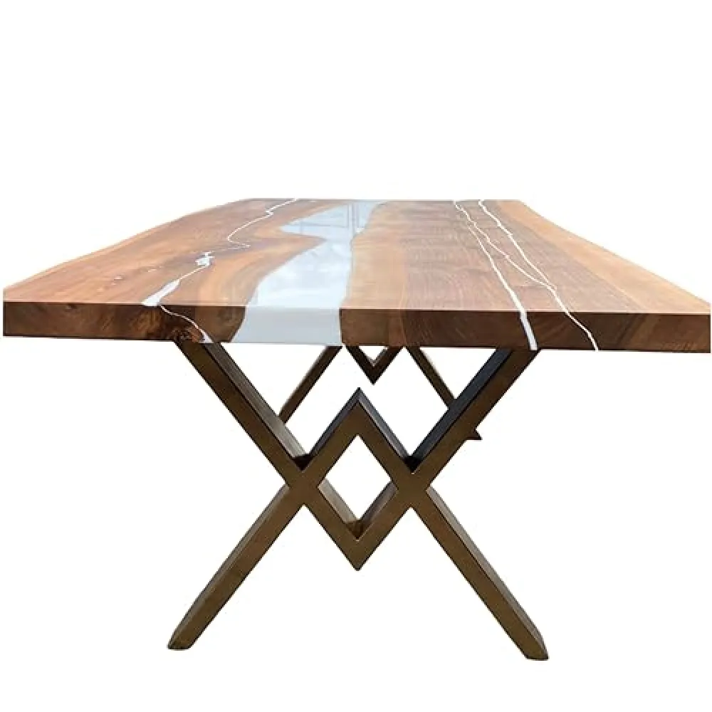 Custom Order Walnut White Epoxy Table, Live Edge River Table, Dining Table, Coffee Table, Office Table, Kitchen Table, Sofa Table, Ocean Decor, Surfing Art (70x170 inch)