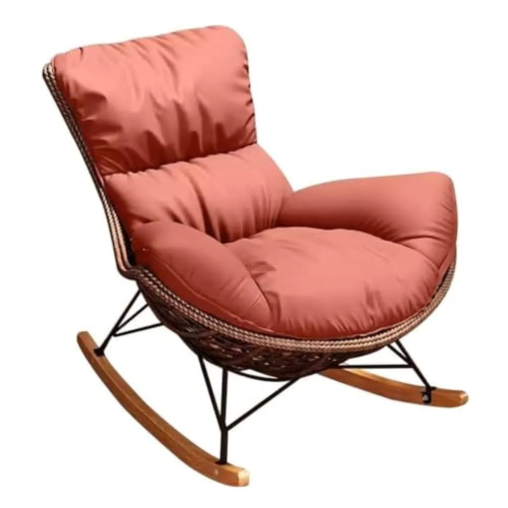 YHKJLYH Sedie a Sdraio reclinabili, Sedia a Dondolo separabile in Rattan PE, Sedia per Il Tempo Libero, per Balcone, Soggiorno, Patio, Ufficio, Divano Singolo, Sedia pigra (Arancione)