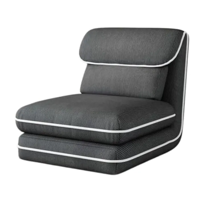 Divano Letto 3 in 1 con Schienale Regolabile, Poltrona reclinabile Imbottita con Cuscino, Poltrona Relax Portatile per Ufficio e Soggiorno (Grigio)