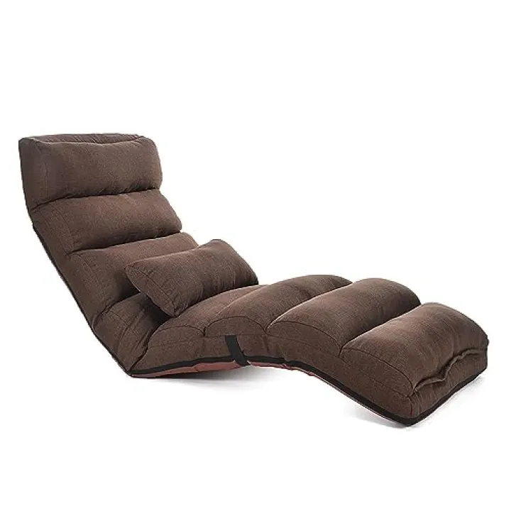 Poltrona da Pavimento Regolabile per Adulti - Poltrona reclinabile per Giocare, Leggere, meditare - Comoda con Cuscino per l'uso in Soggiorno
