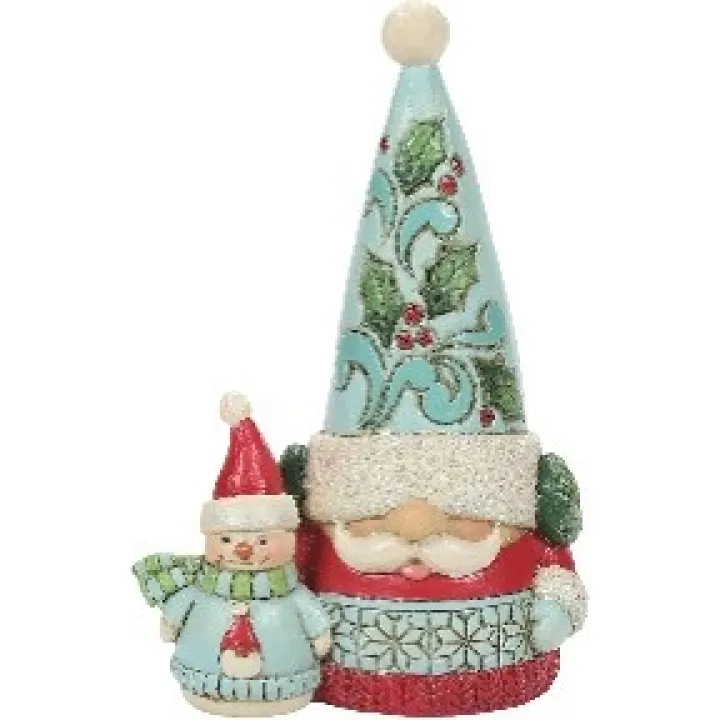 Enesco Jim Shore Heartwood Creek Winter Wonderland Gnome and Snowman Figurine, 5.12 Inch, Multicolor