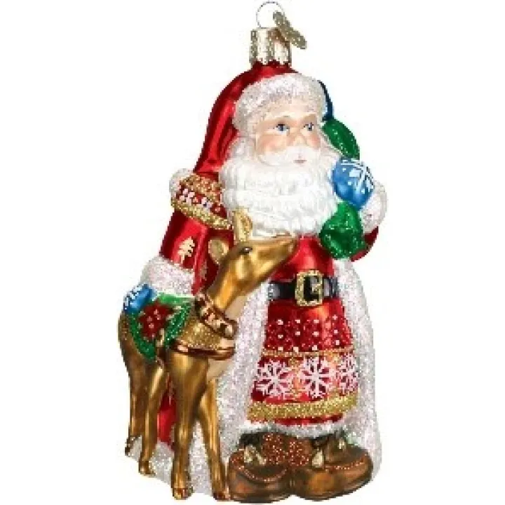 Old World Christmas Ornaments: Assortment of Santas Glass Blown Ornaments for Christmas Tree, Nordic Santa