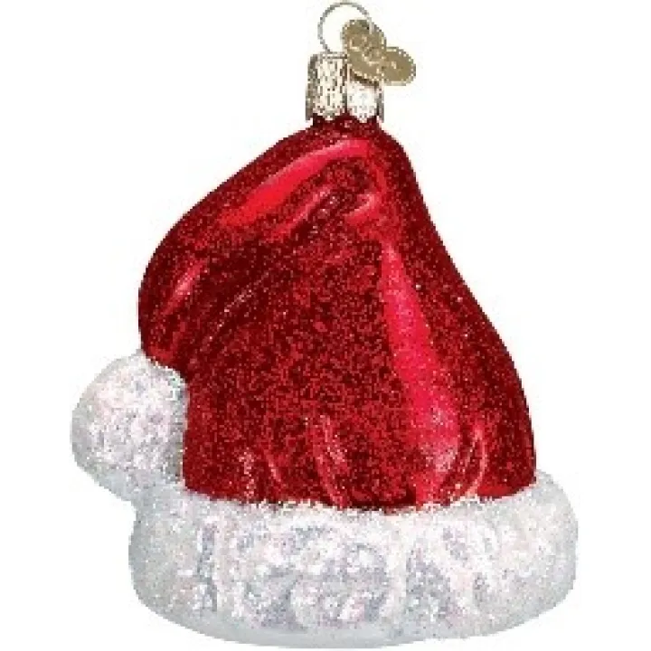 Old World Christmas Ornaments Santa Hat Glass Blown Ornaments for Christmas Tree