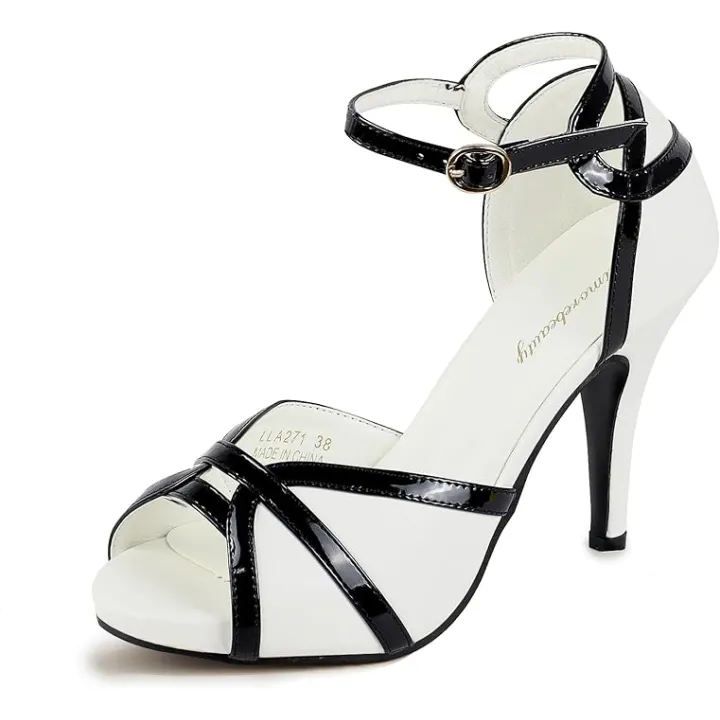 getmorebeauty Peep Toe Heels for Women Sexy Strappy High Heels Ankle Strap Heeled Sandals
